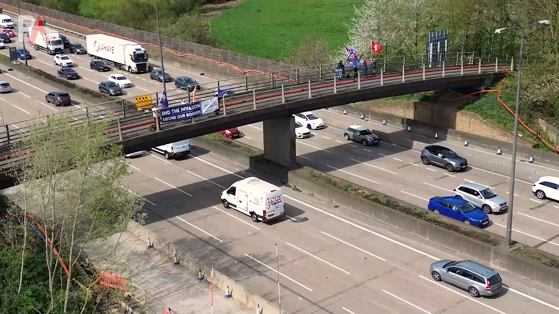 Banner drop over the M25