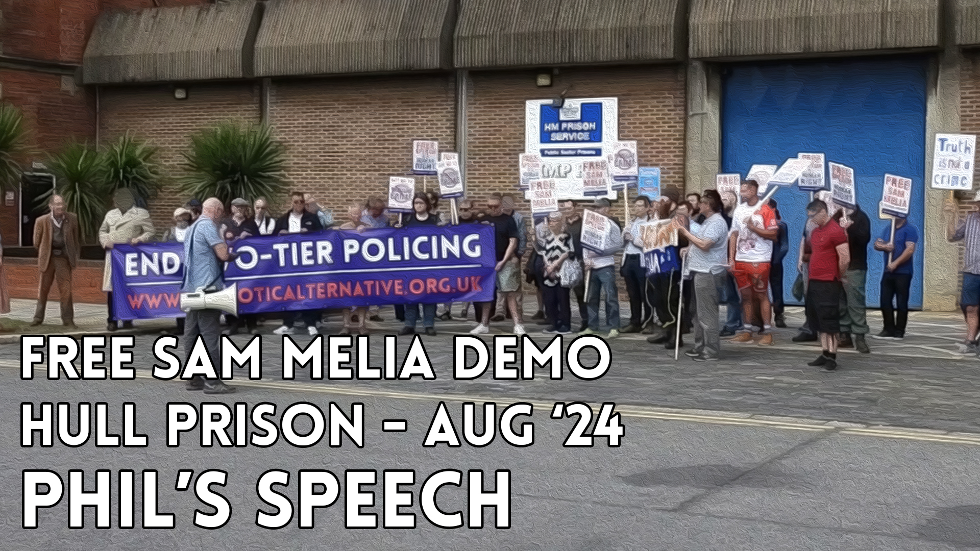 Phil free Sam Melia protest